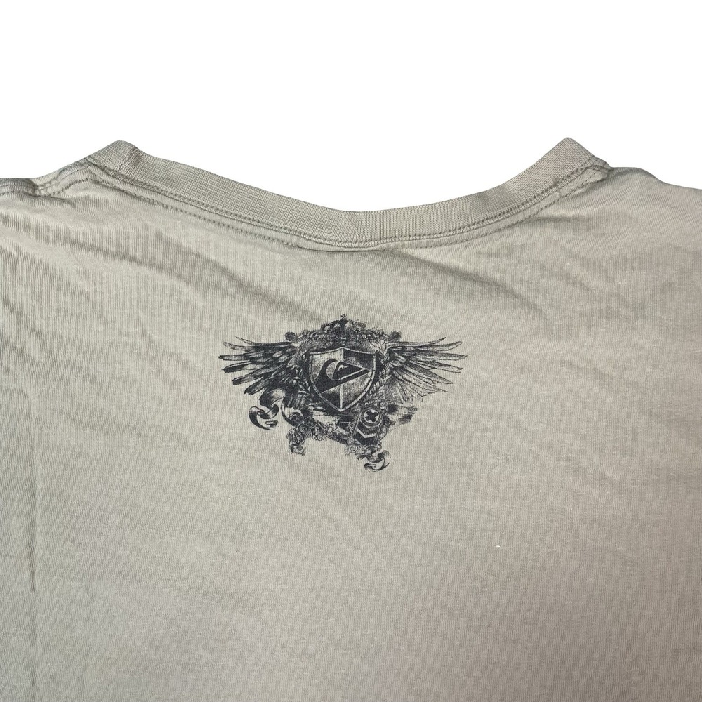 VTG Quicksilver T Shirt Mens XL‎ Surf Skate Graphic Y2k Tan Wings Logo Grunge - Picture 5 of 9